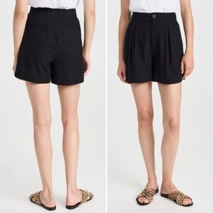 JENNI KAYNE Textured Raw Silk Pleated Shorts